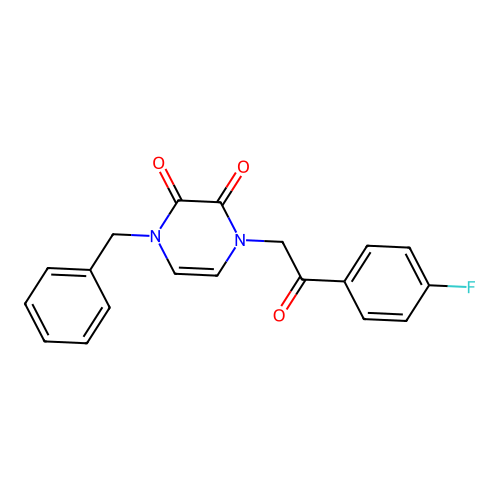 1-Benzyl-4-[2-(4-fluorophenyl)-2-oxoethyl]pyrazine-2,3-dione structure