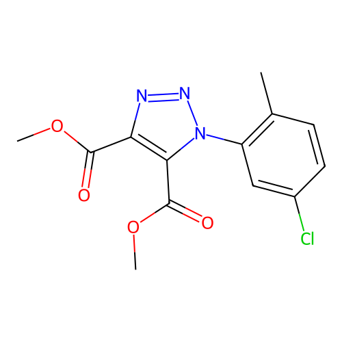 4,5-dimethyl 1-(5-chloro-2-methylphenyl)-1H-1,2,3-triazole-4,5-dicarboxylate structure