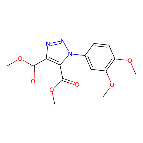 dimethyl 1-(3,4-dimethoxyphenyl)-1H-1,2,3-triazole-4,5-dicarboxylate structure