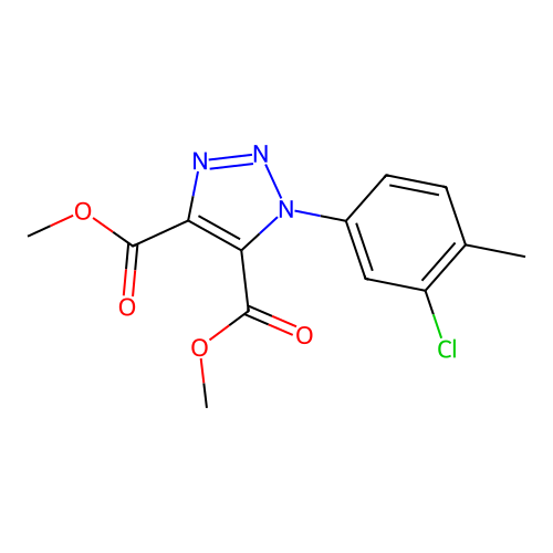 dimethyl 1-(3-chloro-4-methylphenyl)-1H-1,2,3-triazole-4,5-dicarboxylate structure