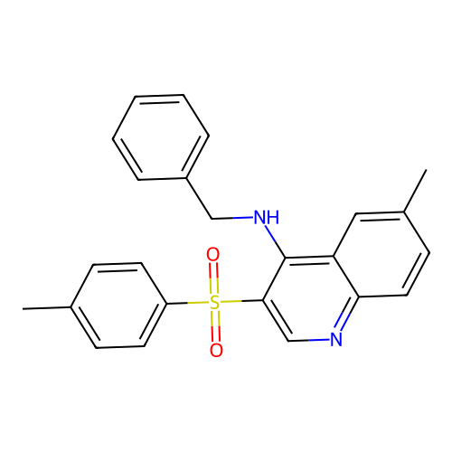 N-Benzyl-6-methyl-3-(4-methylbenzenesulfonyl)quinolin-4-amine structure
