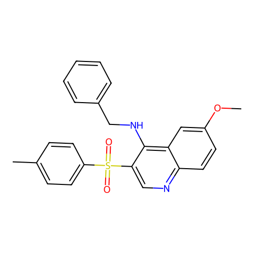 N-benzyl-6-methoxy-3-tosylquinolin-4-amine structure