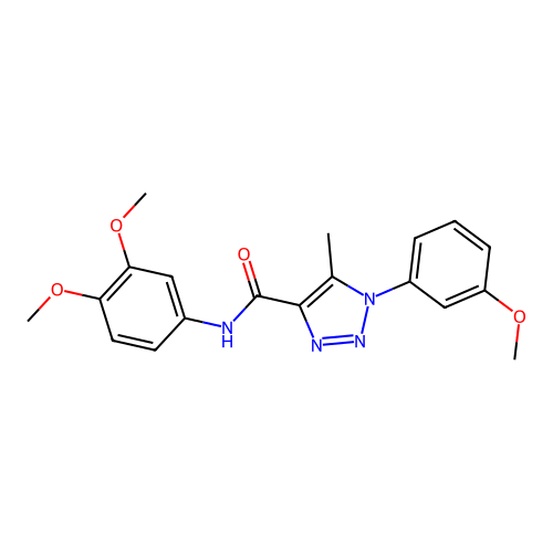 N-(3,4-dimethoxyphenyl)-1-(3-methoxyphenyl)-5-methyl-1H-1,2,3-triazole-4-carboxamide structure