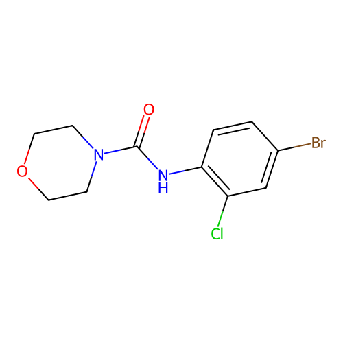 N-(4-bromo-2-chlorophenyl)morpholine-4-carboxamide structure