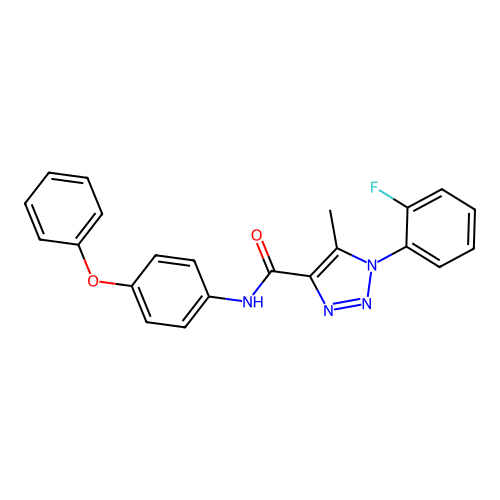 1-(2-fluorophenyl)-5-methyl-N-(4-phenoxyphenyl)-1H-1,2,3-triazole-4-carboxamide structure