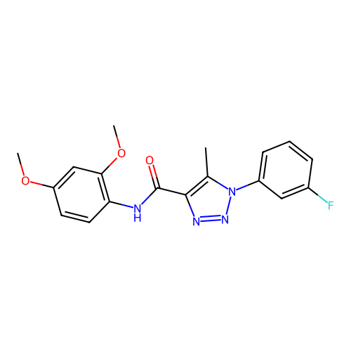 N-(2,4-dimethoxyphenyl)-1-(3-fluorophenyl)-5-methyl-1H-1,2,3-triazole-4-carboxamide structure