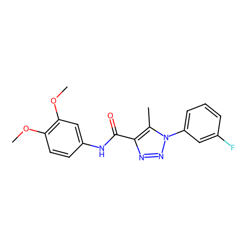 N-(3,4-dimethoxyphenyl)-1-(3-fluorophenyl)-5-methyl-1H-1,2,3-triazole-4-carboxamide structure
