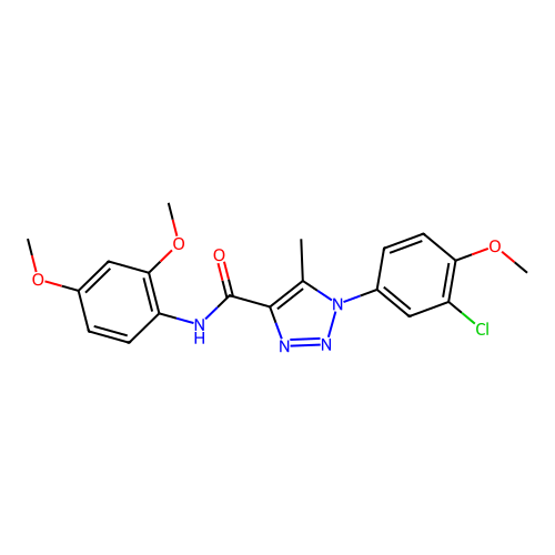 1-(3-chloro-4-methoxyphenyl)-N-(2,4-dimethoxyphenyl)-5-methyl-1H-1,2,3-triazole-4-carboxamide structure