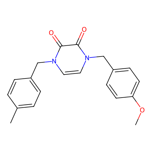 1-[(4-Methoxyphenyl)methyl]-4-[(4-methylphenyl)methyl]pyrazine-2,3-dione structure