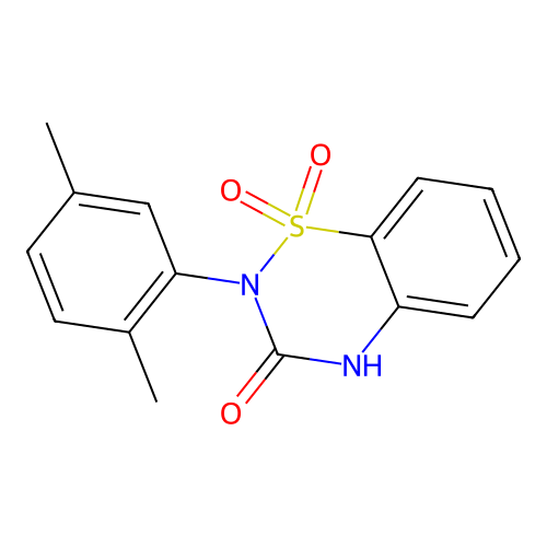 2-(2,5-dimethylphenyl)-2H-1,2,4-benzothiadiazin-3-ol 1,1-dioxide structure