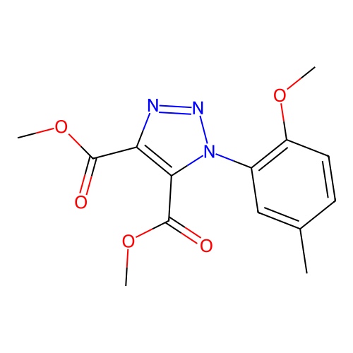 dimethyl 1-(2-methoxy-5-methylphenyl)-1H-1,2,3-triazole-4,5-dicarboxylate structure