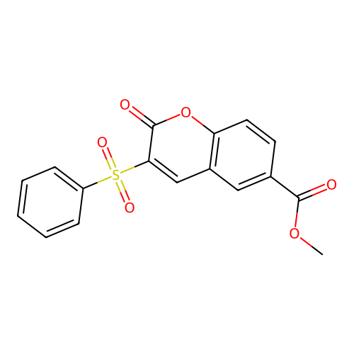 methyl 2-oxo-3-(phenylsulfonyl)-2H-chromene-6-carboxylate structure
