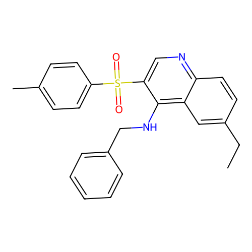 N-benzyl-6-ethyl-3-tosylquinolin-4-amine structure