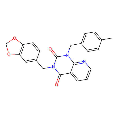 3-[(2H-1,3-benzodioxol-5-yl)methyl]-1-[(4-methylphenyl)methyl]-1H,2H,3H,4H-pyrido[2,3-d]pyrimidine-2,4-dione structure