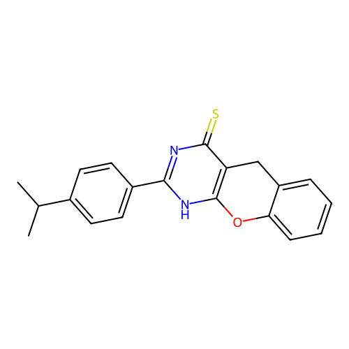 2-(4-isopropylphenyl)-3H-chromeno[2,3-d]pyrimidine-4(5H)-thione structure