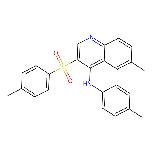 6-methyl-N-(p-tolyl)-3-tosylquinolin-4-amine structure