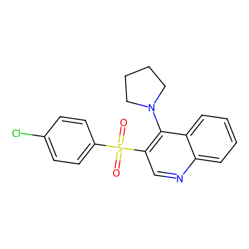 3-(4-Chlorobenzenesulfonyl)-4-(pyrrolidin-1-yl)quinoline structure