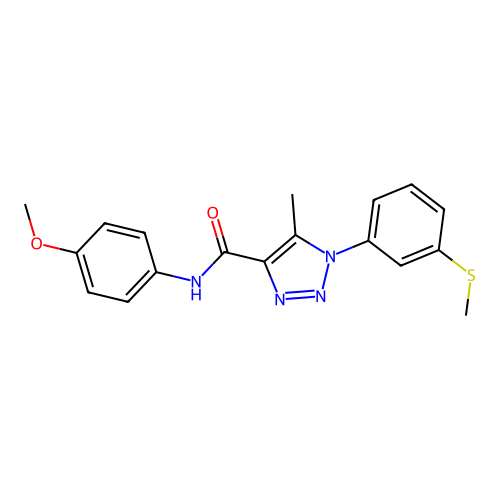 N-(4-methoxyphenyl)-5-methyl-1-(3-methylsulfanylphenyl)triazole-4-carboxamide structure