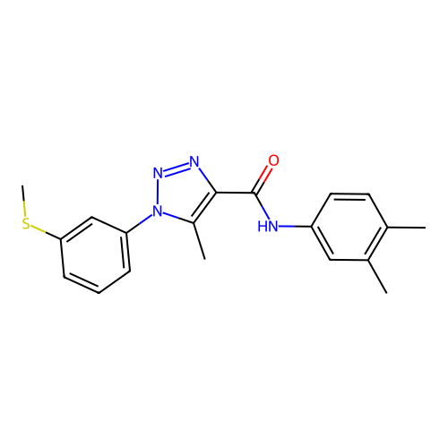 N-(3,4-dimethylphenyl)-5-methyl-1-[3-(methylsulfanyl)phenyl]-1H-1,2,3-triazole-4-carboxamide structure