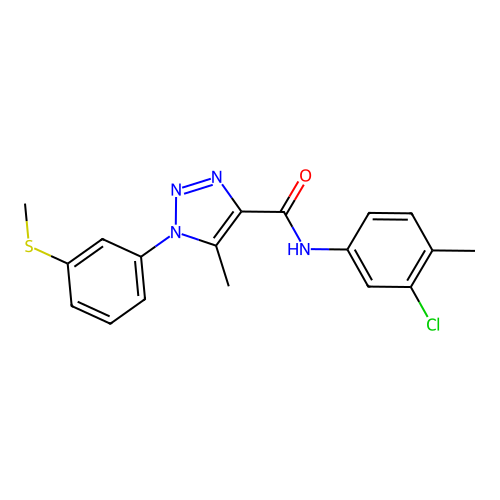 N-(3-chloro-4-methylphenyl)-5-methyl-1-[3-(methylsulfanyl)phenyl]-1H-1,2,3-triazole-4-carboxamide structure