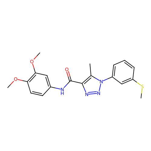 N-(3,4-dimethoxyphenyl)-5-methyl-1-[3-(methylsulfanyl)phenyl]-1H-1,2,3-triazole-4-carboxamide structure