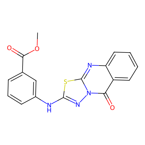 methyl 3-({5-oxo-5H-[1,3,4]thiadiazolo[2,3-b]quinazolin-2-yl}amino)benzoate structure
