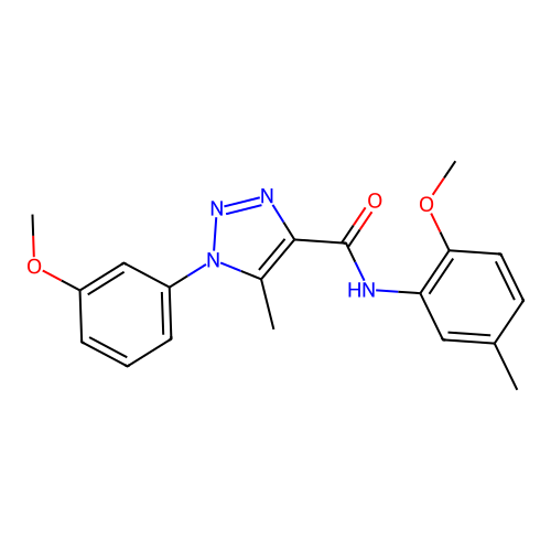 N-(2-methoxy-5-methylphenyl)-1-(3-methoxyphenyl)-5-methyl-1H-1,2,3-triazole-4-carboxamide structure
