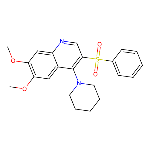 3-(Benzenesulfonyl)-6,7-dimethoxy-4-piperidin-1-ylquinoline structure