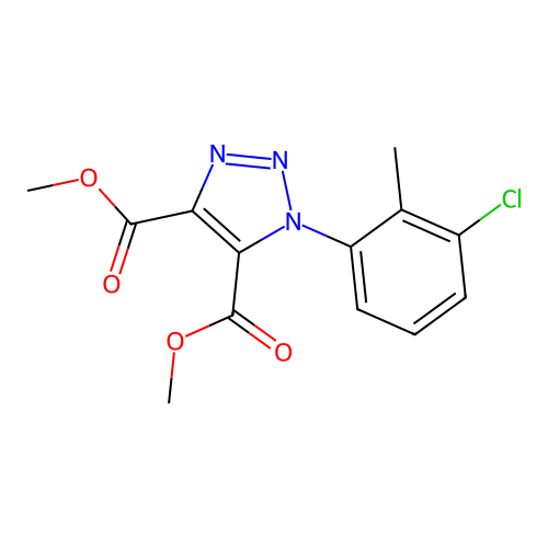 dimethyl 1-(3-chloro-2-methylphenyl)-1H-1,2,3-triazole-4,5-dicarboxylate structure