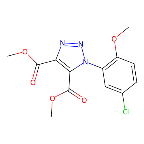 dimethyl 1-(5-chloro-2-methoxyphenyl)-1H-1,2,3-triazole-4,5-dicarboxylate structure