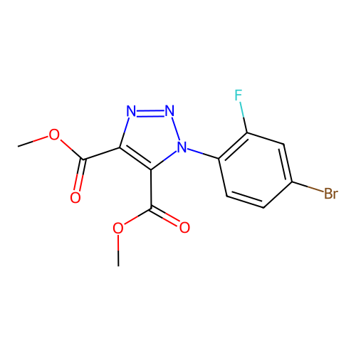 dimethyl 1-(4-bromo-2-fluorophenyl)-1H-1,2,3-triazole-4,5-dicarboxylate structure
