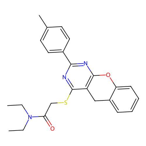 N,N-DIETHYL-2-{[2-(4-METHYLPHENYL)-5H-CHROMENO[2,3-D]PYRIMIDIN-4-YL]SULFANYL}ACETAMIDE structure