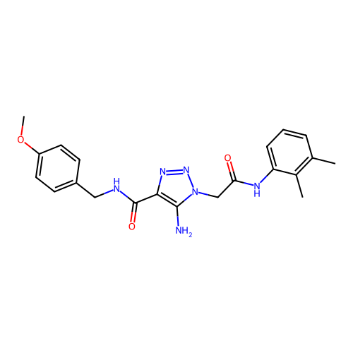 5-amino-1-{[(2,3-dimethylphenyl)carbamoyl]methyl}-N-[(4-methoxyphenyl)methyl]-1H-1,2,3-triazole-4-carboxamide structure