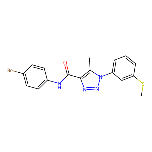 N-(4-bromophenyl)-5-methyl-1-[3-(methylsulfanyl)phenyl]-1H-1,2,3-triazole-4-carboxamide structure