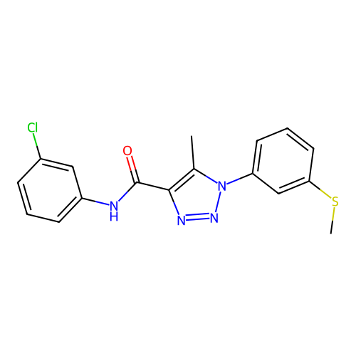 N-(3-chlorophenyl)-5-methyl-1-(3-methylsulfanylphenyl)triazole-4-carboxamide structure