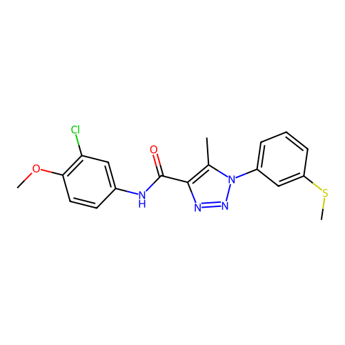 N-(3-chloro-4-methoxyphenyl)-5-methyl-1-[3-(methylsulfanyl)phenyl]-1H-1,2,3-triazole-4-carboxamide structure
