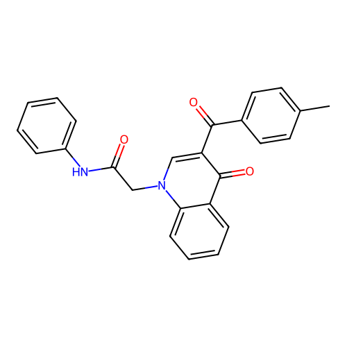2-[3-(4-methylbenzoyl)-4-oxoquinolin-1-yl]-N-phenylacetamide structure