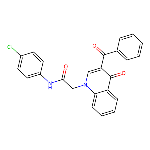 2-(3-benzoyl-4-oxo-1,4-dihydroquinolin-1-yl)-N-(4-chlorophenyl)acetamide structure