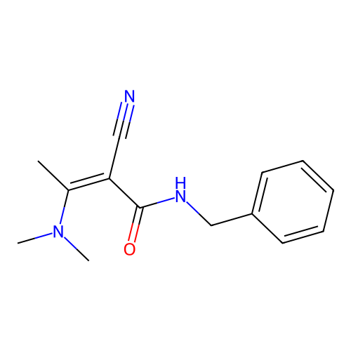 2-Butenamide, 2-cyano-3-(dimethylamino)-N-(phenylmethyl)-, (Z)- structure