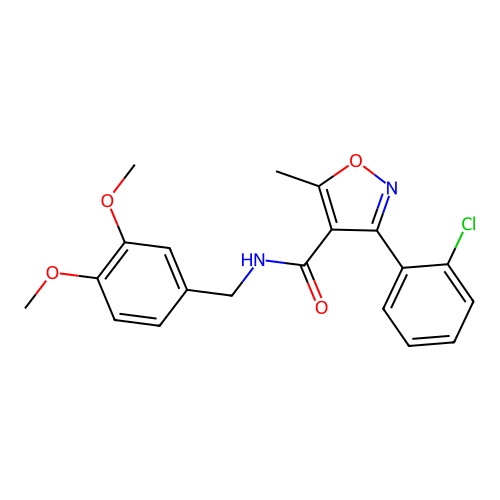 3-(2-chlorophenyl)-N-[(3,4-dimethoxyphenyl)methyl]-5-methyl-1,2-oxazole-4-carboxamide structure