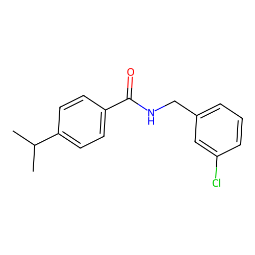 N-[(3-Chlorophenyl)methyl]-4-(1-methylethyl)benzamide structure