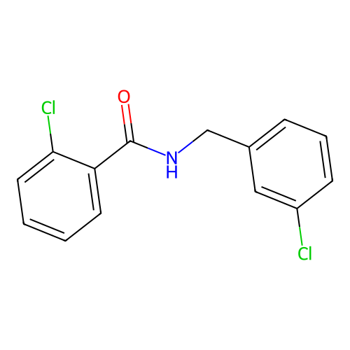 2-chloro-N-[(3-chlorophenyl)methyl]benzamide structure
