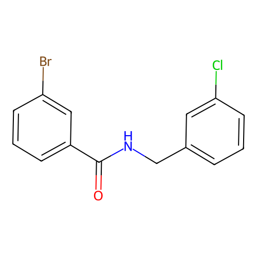 3-bromo-N-[(3-chlorophenyl)methyl]benzamide structure