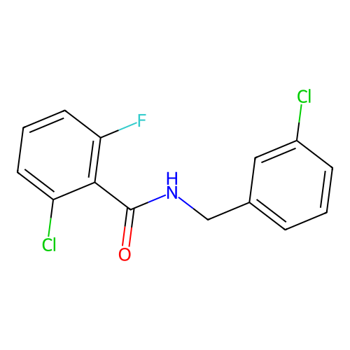 2-chloro-N-[(3-chlorophenyl)methyl]-6-fluorobenzamide structure