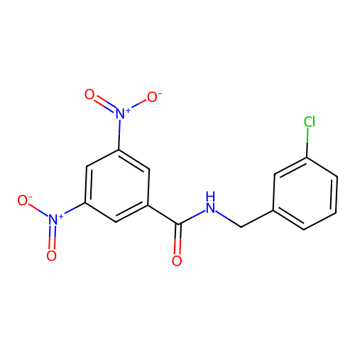 N-[(3-chlorophenyl)methyl]-3,5-dinitrobenzamide structure