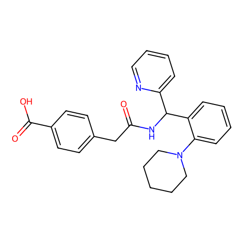 4-((2-Piperidino-alpha-(2-pyridyl)benzyl)aminocarbonylmethyl)benzoic acid structure