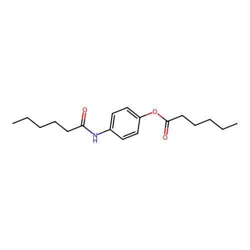 Hexanoic acid, 4-[(1-oxohexyl)amino]phenyl ester structure