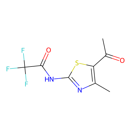 N-(5-acetyl-4-methyl-1,3-thiazol-2-yl)-2,2,2-trifluoroacetamide structure