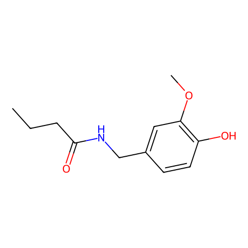Butanamide, N-((4-hydroxy-3-methoxyphenyl)methyl)- structure
