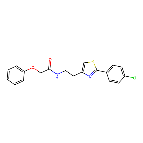 N-{2-[2-(4-chlorophenyl)-1,3-thiazol-4-yl]ethyl}-2-phenoxyacetamide structure